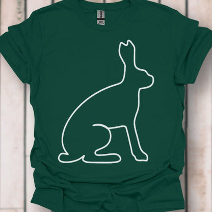 Hare outline white timeless T-shirt