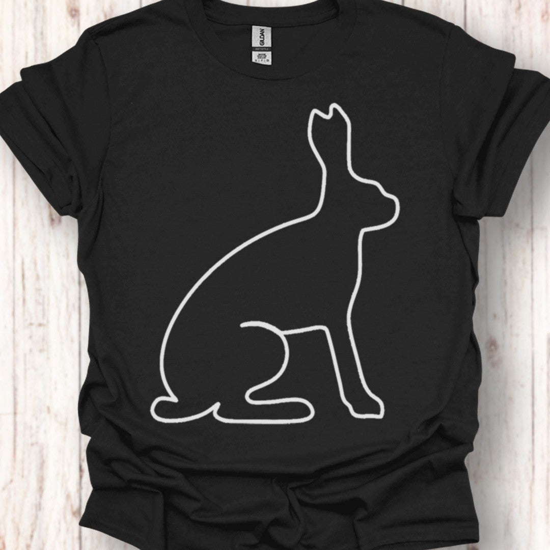 Hare outline white timeless T-shirt