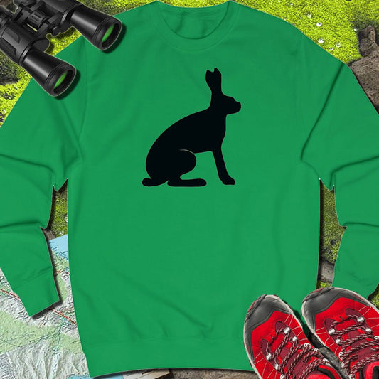 Hare silhouette black sweatshirt