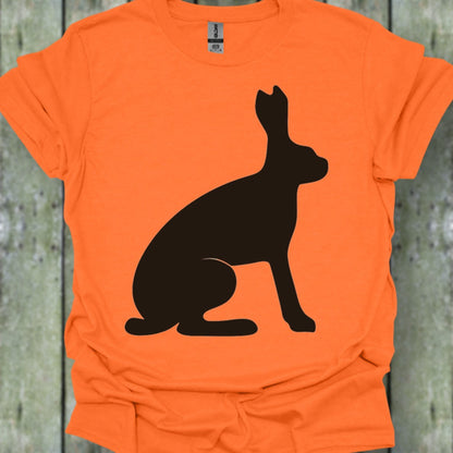 Hare silhouette black trendy T-shirt