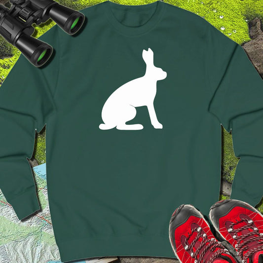 Hare silhouette white sweatshirt