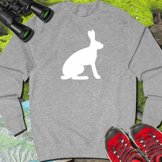 Hare silhouette white sweatshirt