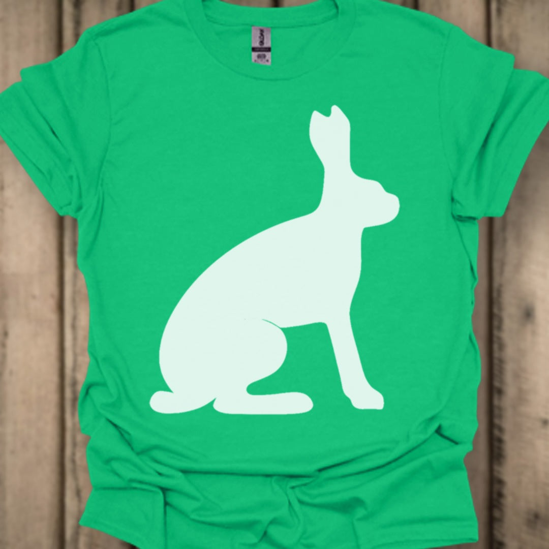 Hare silhouette white trendy T-shirt