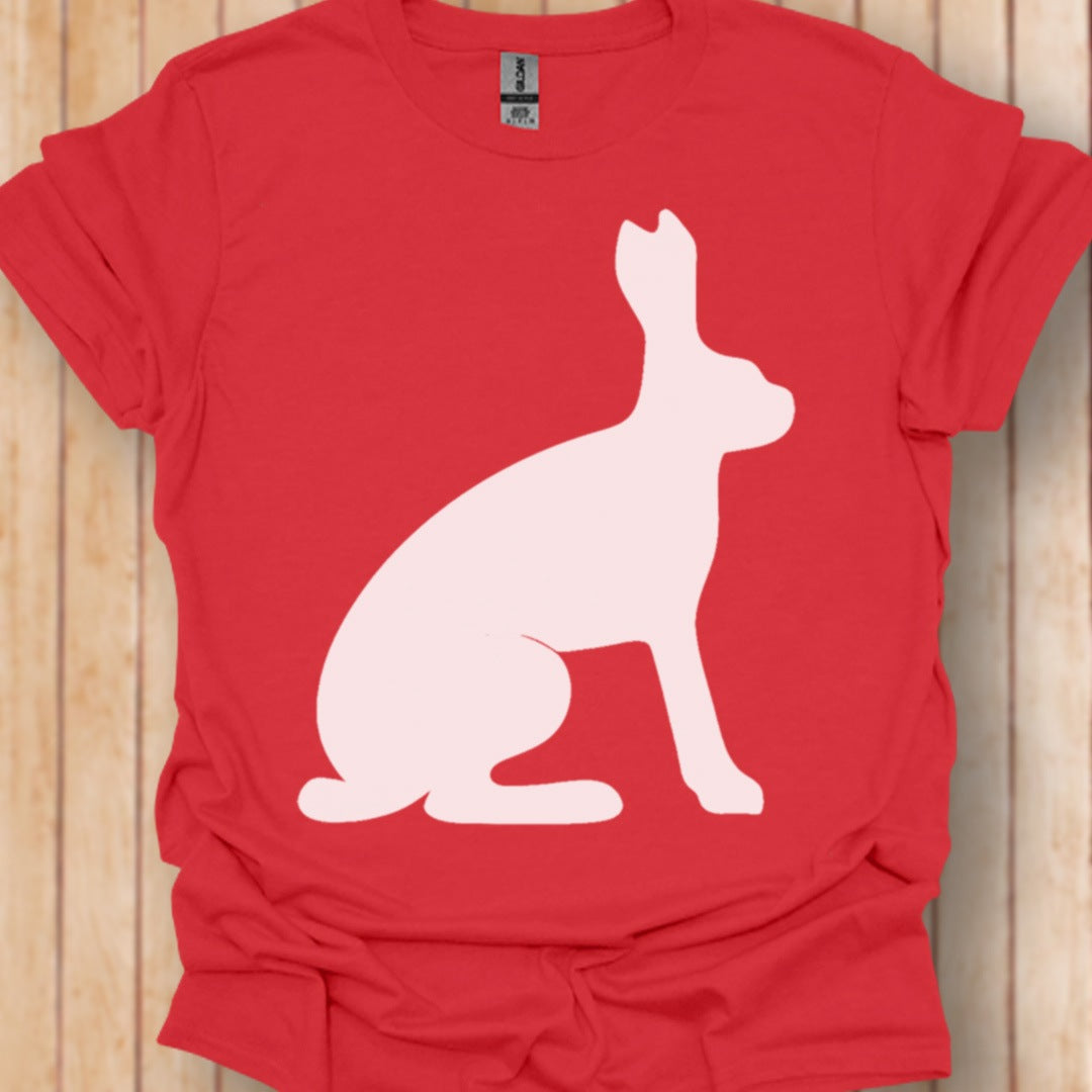 Hare silhouette white trendy T-shirt