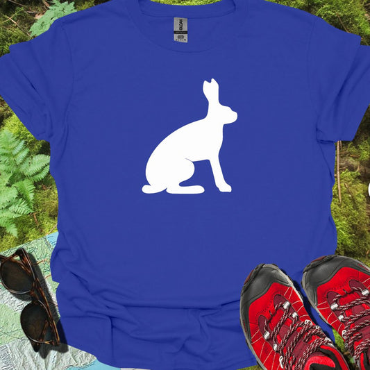 Hare silhouette white trendy T-shirt