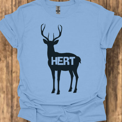 Cerf silhouette noire avec texte T-shirt tendance 