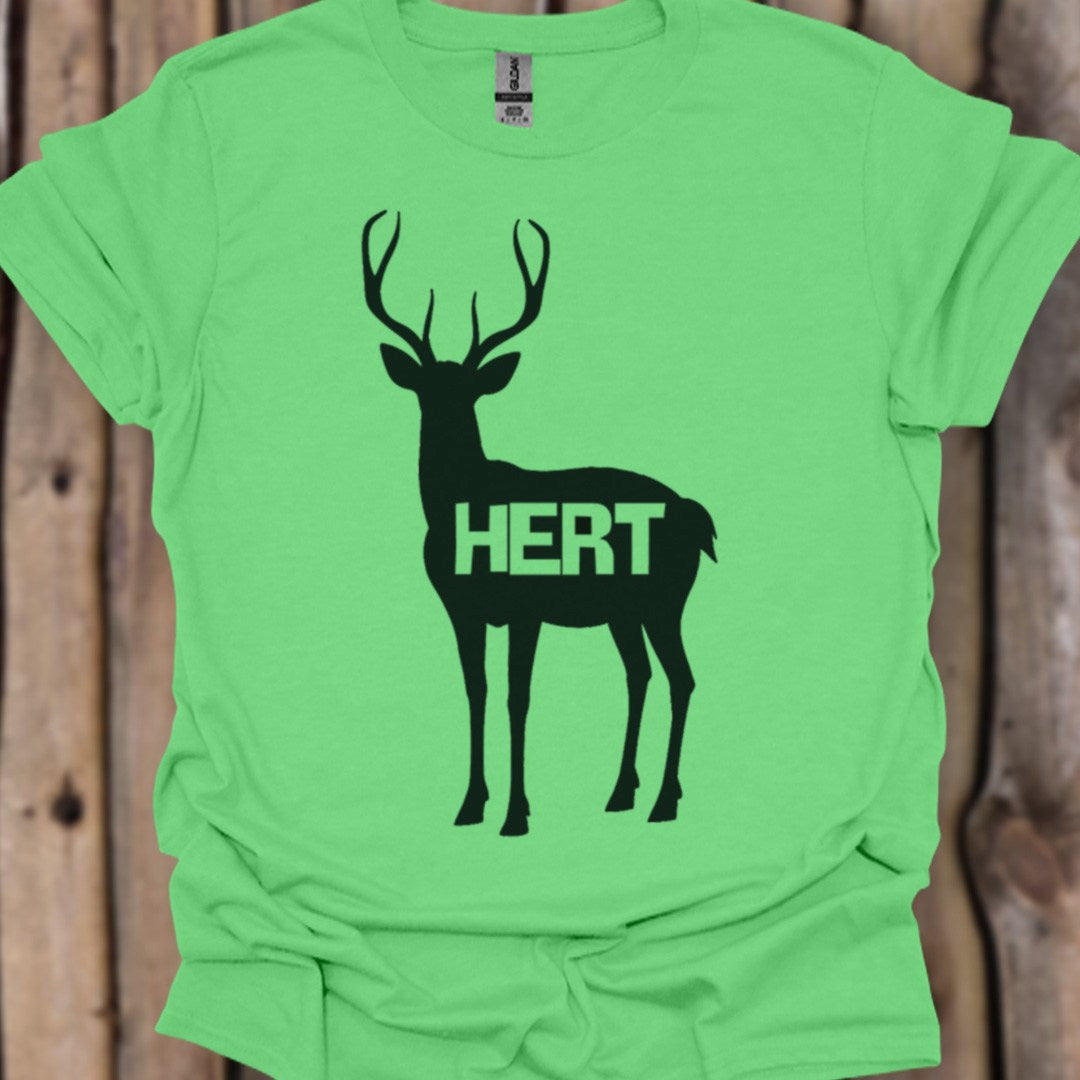Cerf silhouette noire avec texte T-shirt tendance 