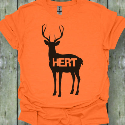 Cerf silhouette noire avec texte T-shirt tendance 