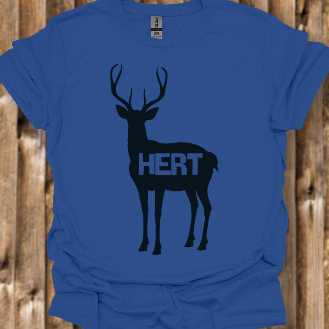 Cerf silhouette noire avec texte T-shirt tendance 