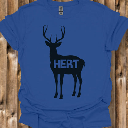 Cerf silhouette noire avec texte T-shirt tendance 