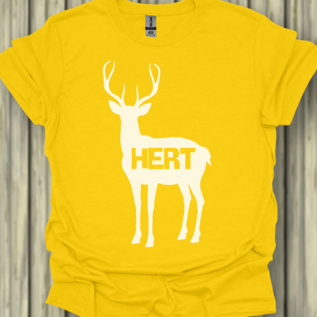 Cerf silhouette blanche avec texte T-shirt tendance 