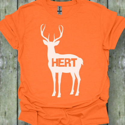 Cerf silhouette blanche avec texte T-shirt tendance 