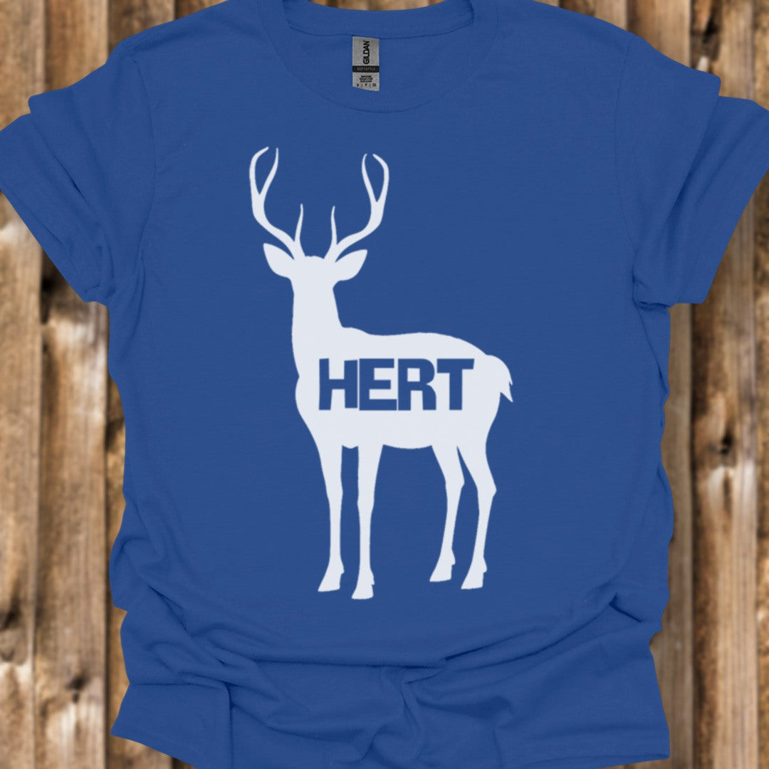 Cerf silhouette blanche avec texte T-shirt tendance 