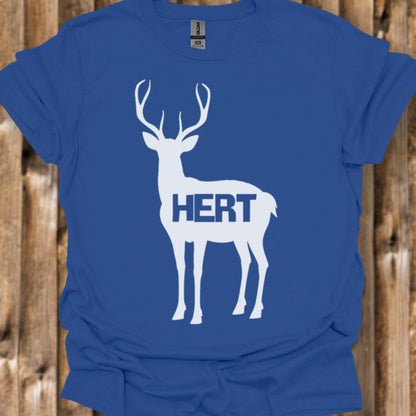 Cerf silhouette blanche avec texte T-shirt tendance 
