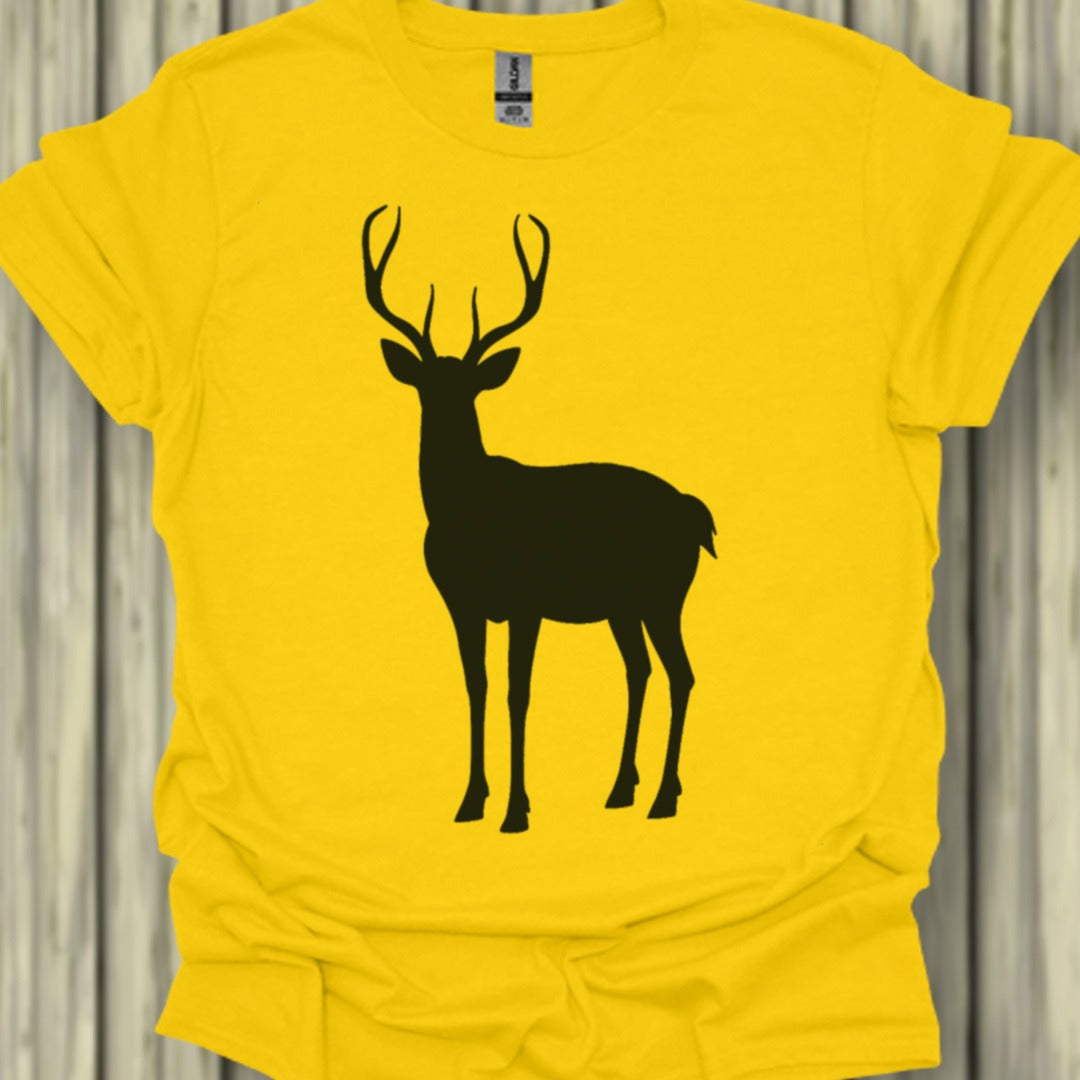 Cerf silhouette noire T-shirt tendance