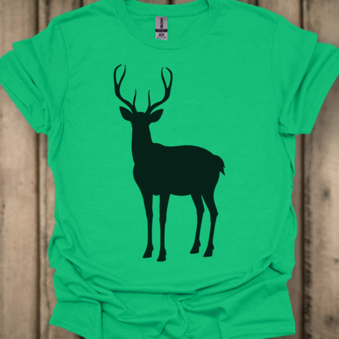 Cerf silhouette noire T-shirt tendance