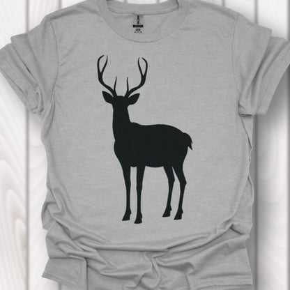 Cerf silhouette noire T-shirt intemporel 