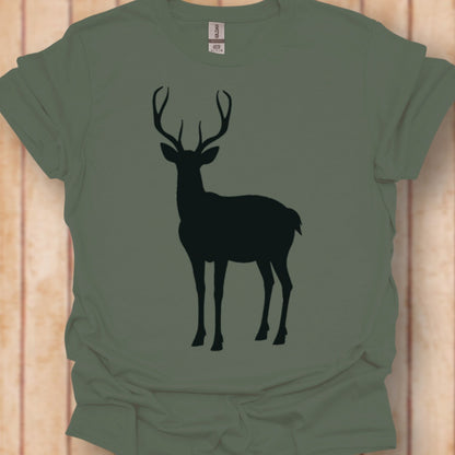 Cerf silhouette noire T-shirt intemporel 