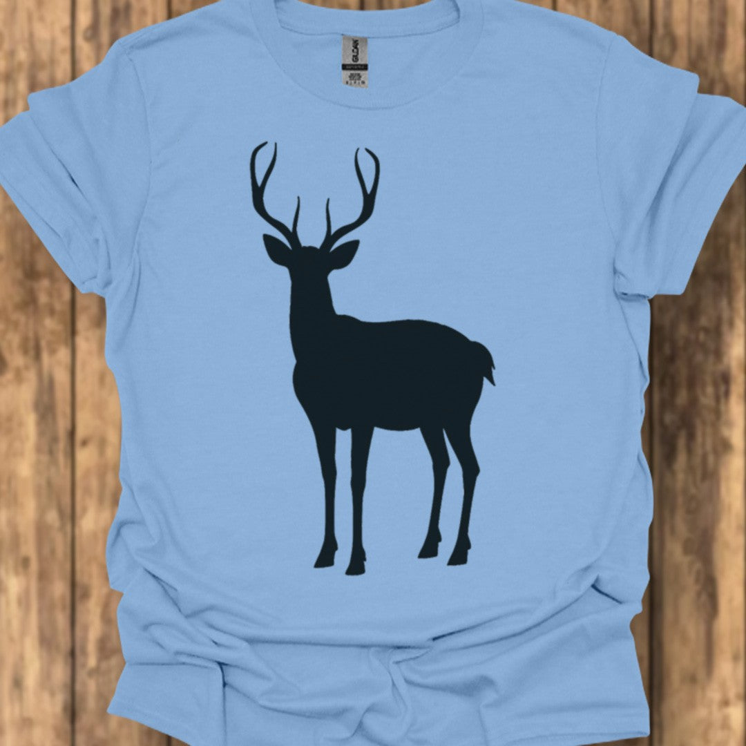 Cerf silhouette noire T-shirt tendance