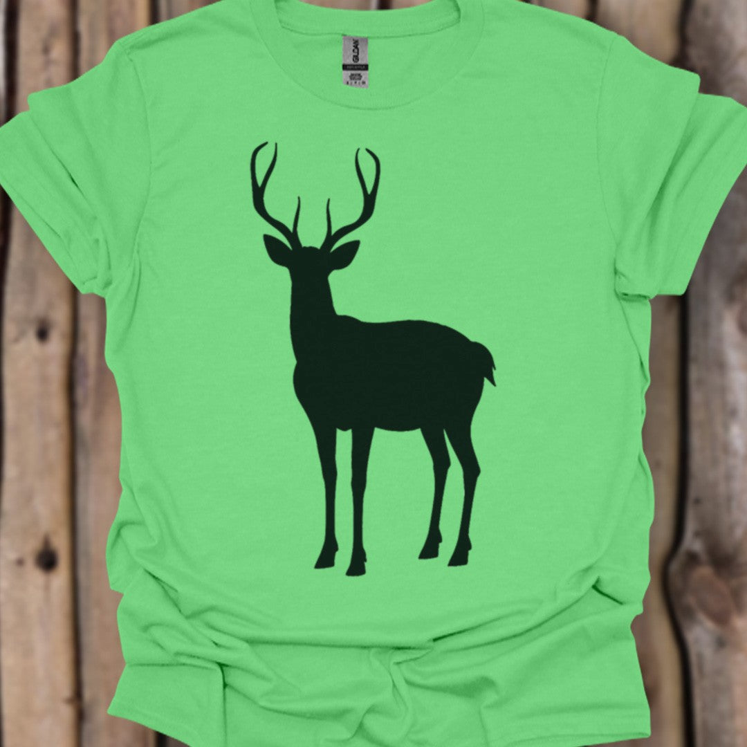 Cerf silhouette noire T-shirt tendance