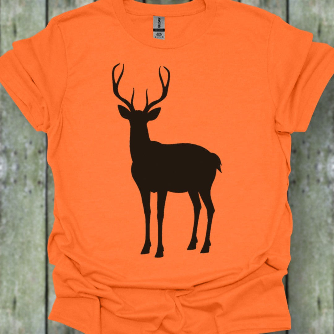 Cerf silhouette noire T-shirt tendance