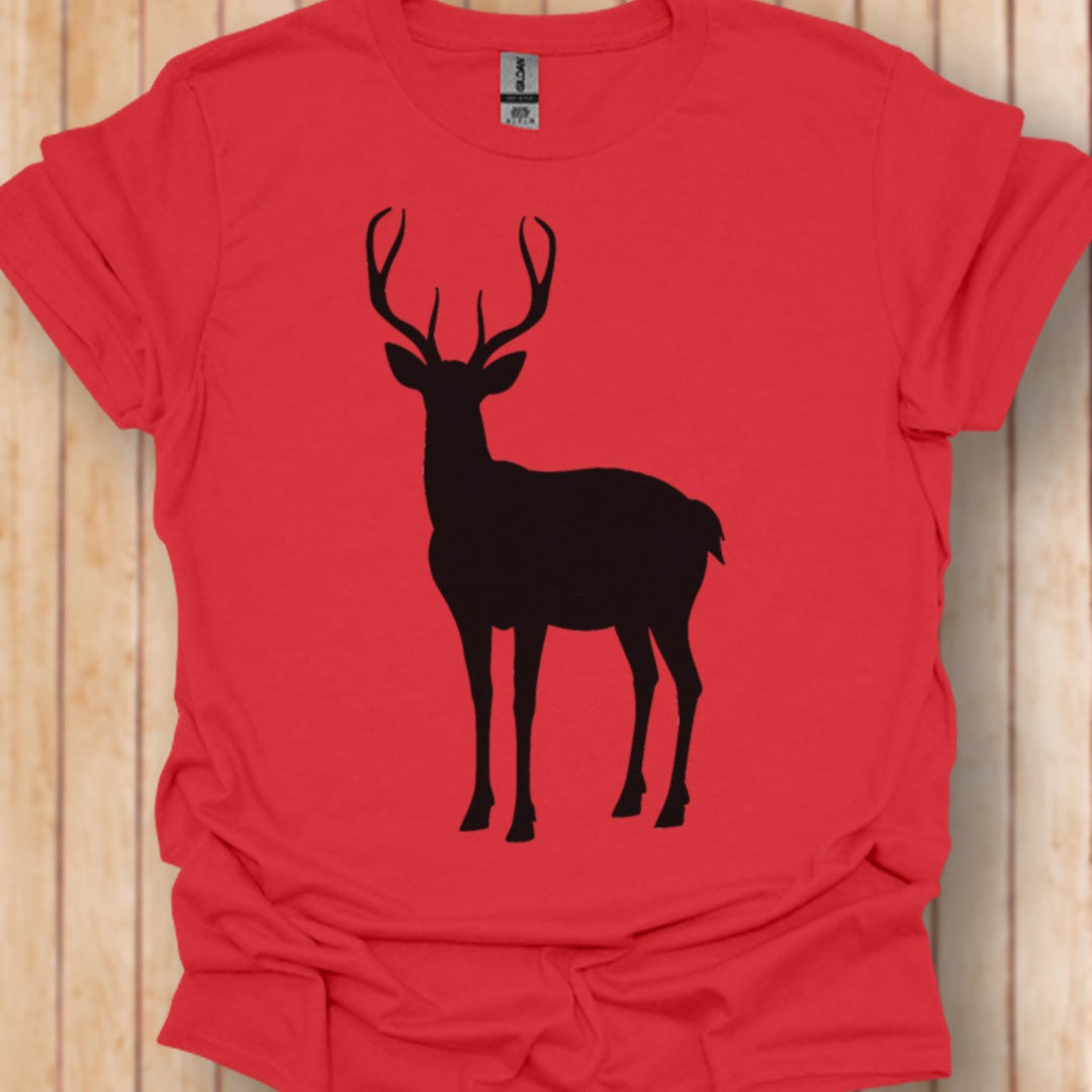 Cerf silhouette noire T-shirt tendance