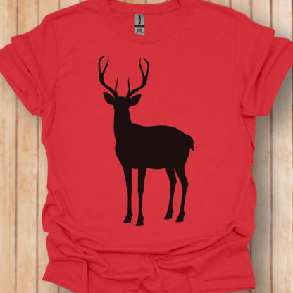 Cerf silhouette noire T-shirt tendance