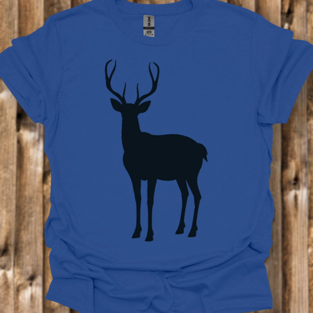 Cerf silhouette noire T-shirt tendance
