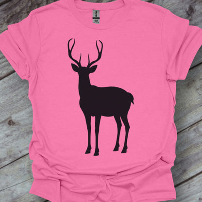 Cerf silhouette noire T-shirt tendance