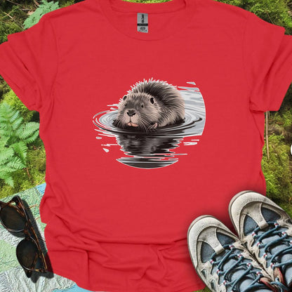 Bathing beaver trendy T-shirt