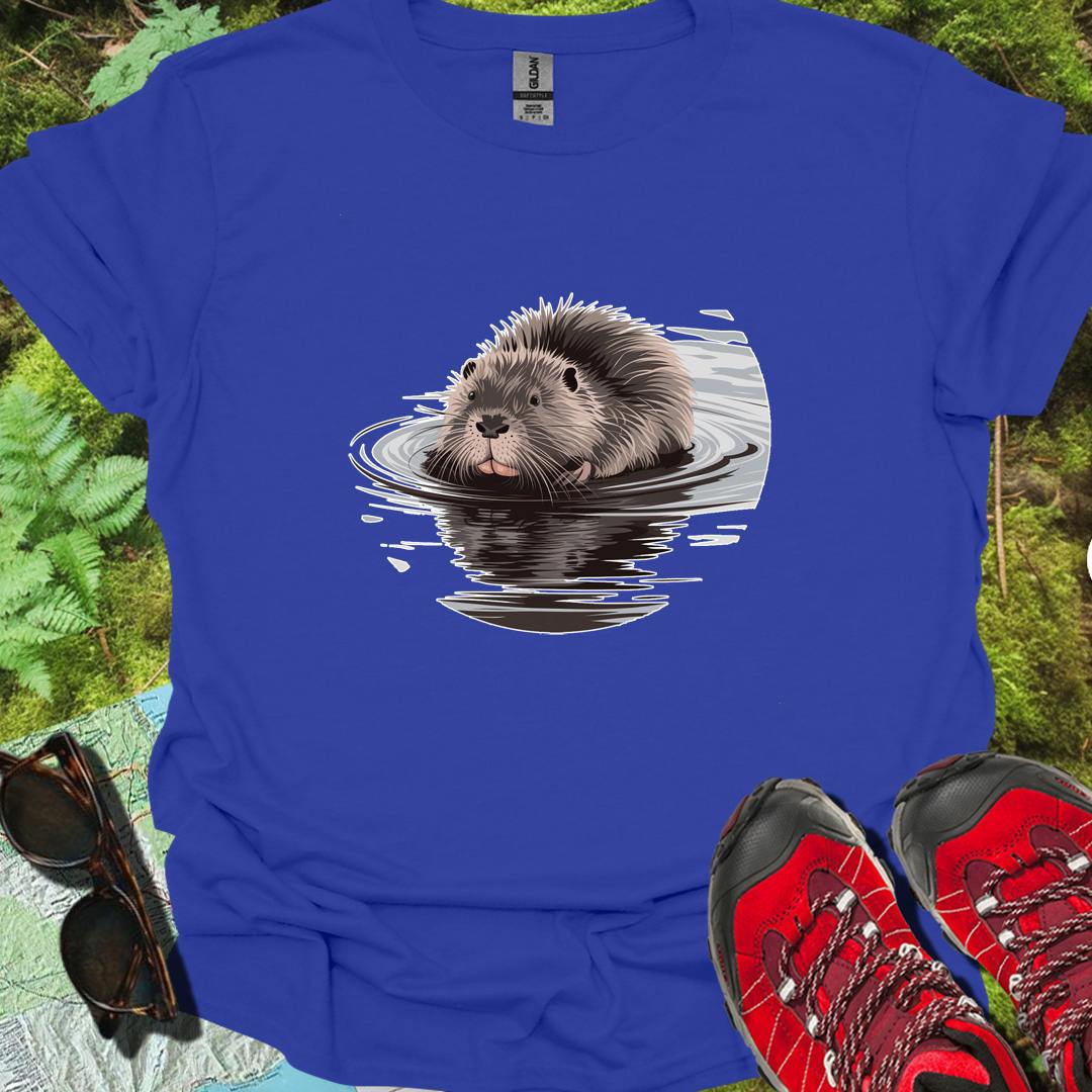 Bathing beaver trendy T-shirt