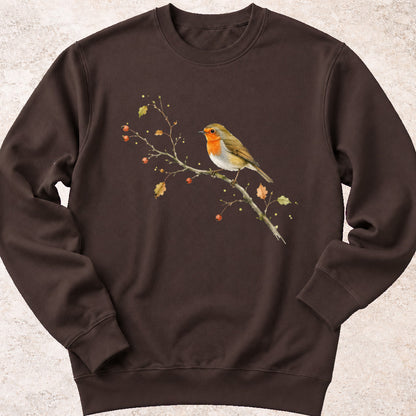 Roodborstje op Tak Sweatshirt