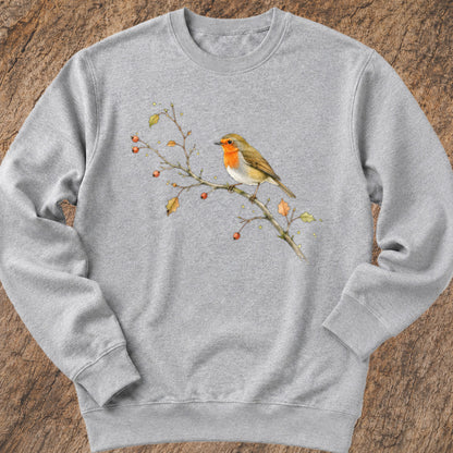 Roodborstje op Tak Sweatshirt