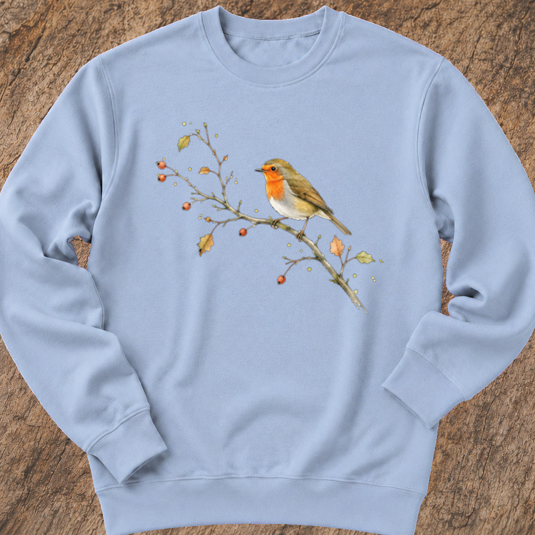 Roodborstje op Tak Sweatshirt