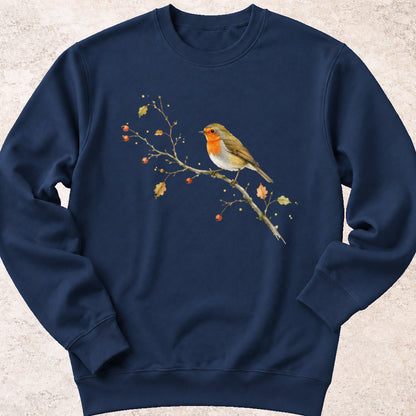 Roodborstje op Tak Sweatshirt