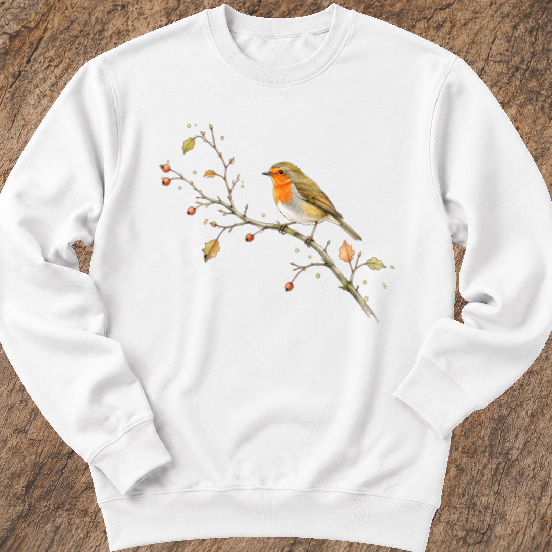 Roodborstje op Tak Sweatshirt