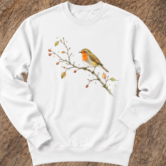 Roodborstje op Tak Sweatshirt