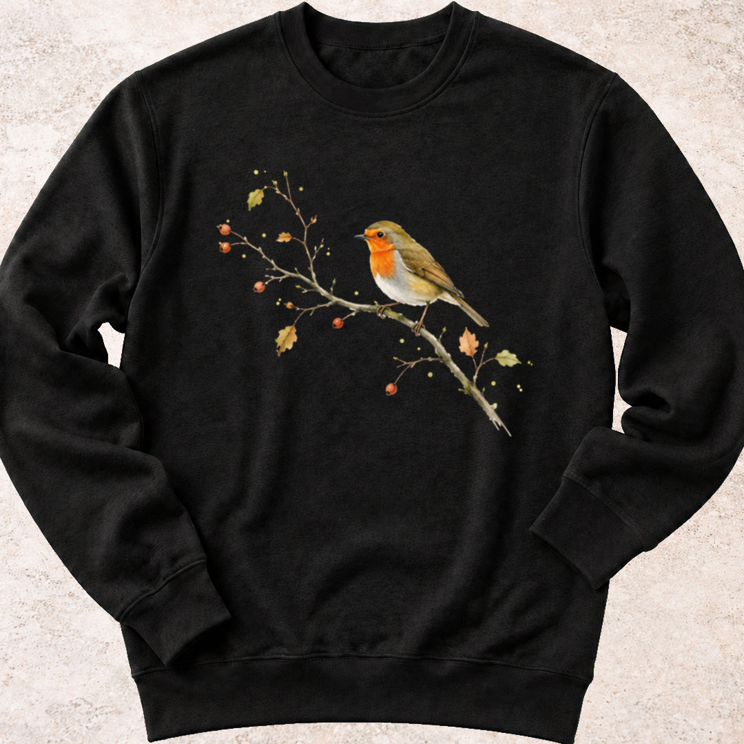 Roodborstje op Tak Sweatshirt