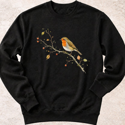 Roodborstje op Tak Sweatshirt