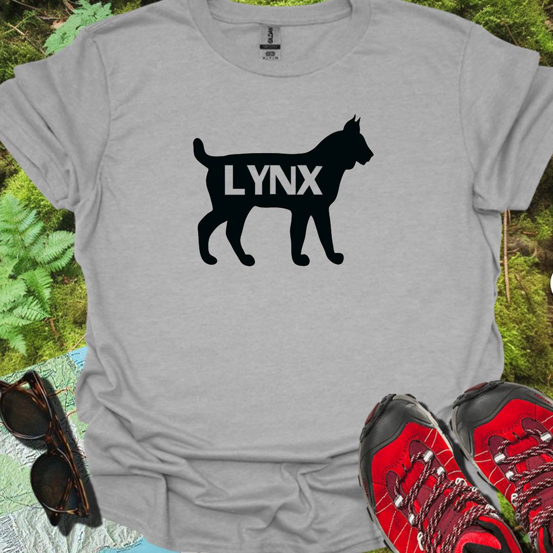 Lynx silhouet met tekst zwart tijdloos T-shirt
