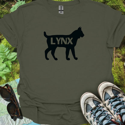 Lynx silhouet met tekst zwart tijdloos T-shirt
