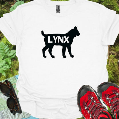 Lynx silhouet met tekst zwart tijdloos T-shirt