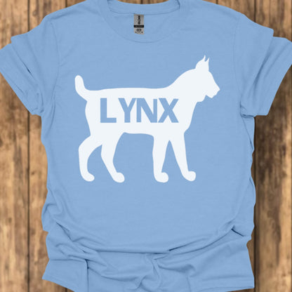Lynx silhouette blanche avec texte T-shirt tendance 