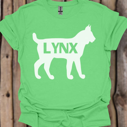 Lynx silhouette blanche avec texte T-shirt tendance 