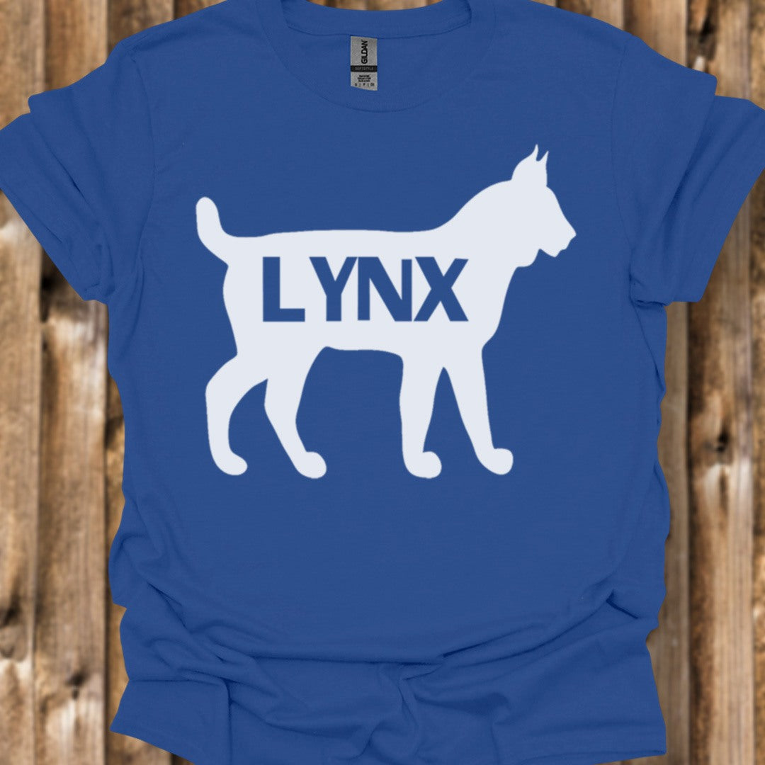 Lynx silhouette blanche avec texte T-shirt tendance 