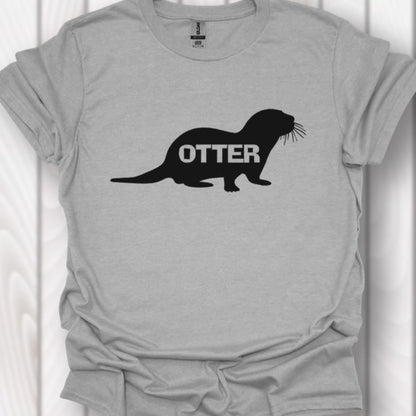 Otter silhouette with text black timeless T-shirt