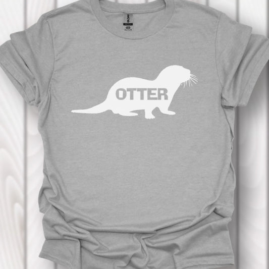 Otter silhouette with text white timeless T-shirt