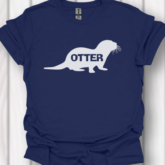 Otter silhouette with text white timeless T-shirt