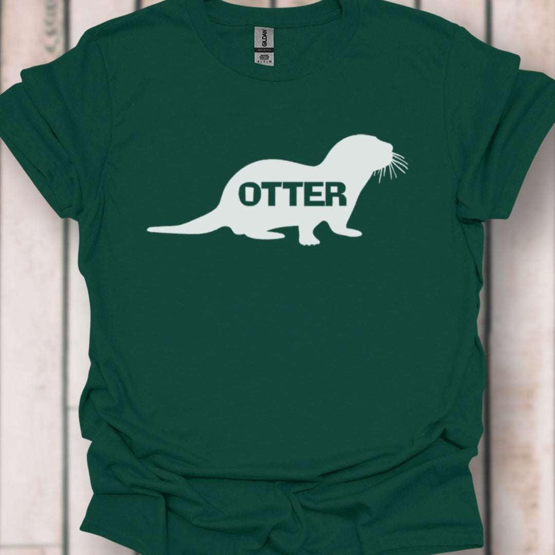 Otter silhouette with text white timeless T-shirt
