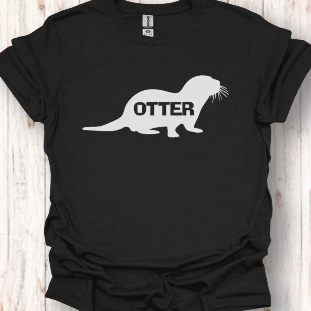 Otter silhouette with text white timeless T-shirt